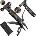 HANSHI Adjustable Wrench Multitool Hammer for Survival,16 in 1 Multitools Pliers with Nylon Sheath,Pocket Knife Multi Screwdriver Tool All in One Camping Accessories for Stocking Stuffers for Men