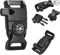 5/8 Inch Compass Flint Scraper Fire Starter Whistle Buckle Paracord Bracelet Outdoor Camping Emergency Survival Travel Kits