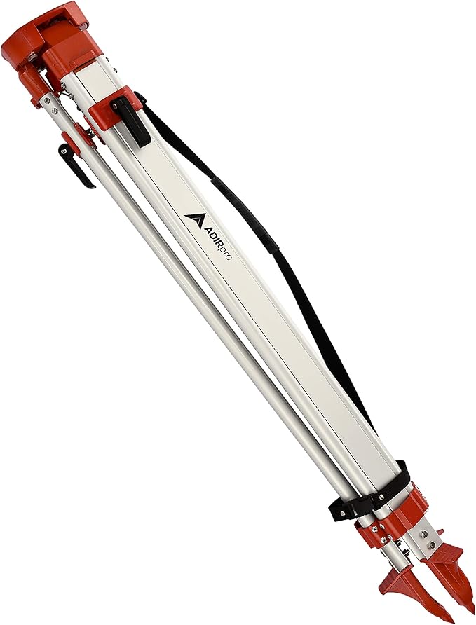 AdirPro Universal Survey Tripod – Laser Level Tripod – Transit Level Tripod - Quick Clamp - Heavy Duty Contractor Tripod 5/8” x 11” Thread (Orange Aluminum)