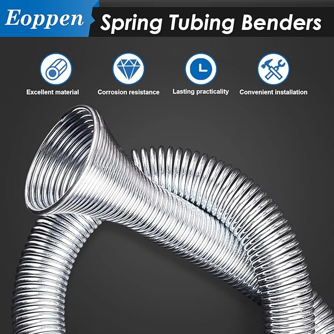 Spring Tubing Benders Kit 1/4, 5/16, 3/8, 1/2 and 5/8 Inch 5 in 1 Tube Bender Set for Copper, Brass, Aluminum and Thin Steel Tube