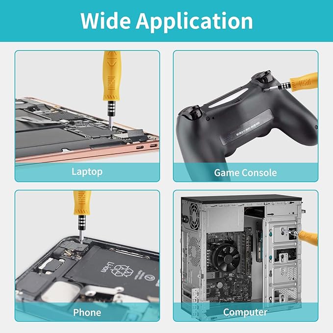 SHOWPIN Mini Precision Screwdriver Set: Electronics Repair Tool Kit for Computer Laptop Nintendo Phone PS4 with 35PCS Bits T5 T6 T8 T10 T15 Torx Y00 Tri-wing for Beginner IT DIY