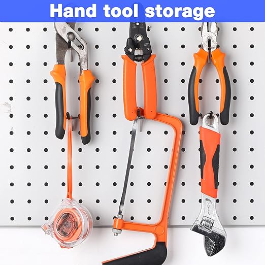 Moxweyeni 100 Pcs Pegboard Hooks Peg Board Organizer Accessories Holders Hanging Stainless Steel Display Wall Hooks for 1/8 and 1/4 Pegboard Wall for Garage Storage Tools(2 Inch)