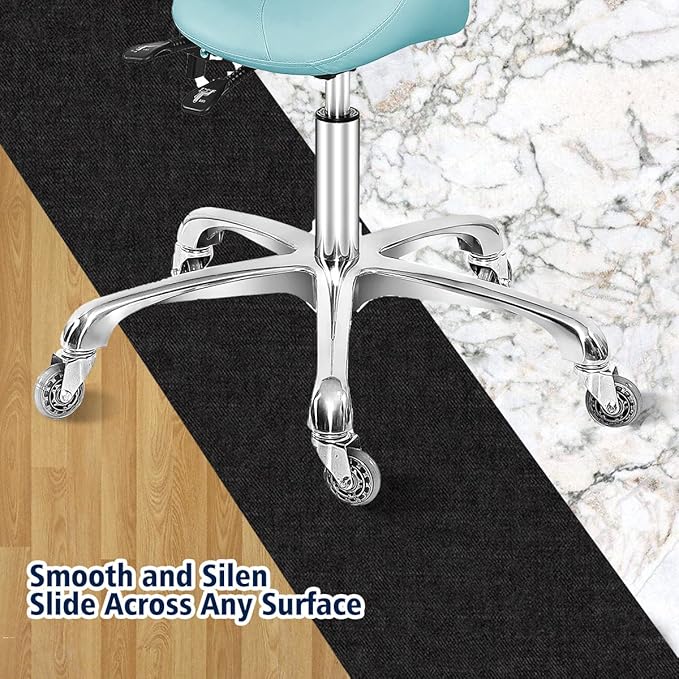 Saddle Stool Dental Hygienist Chair with Back Support, Rolling Esthetician Saddle Stool for Lash Salon Tattoo Shop Spa Dentist Clinic (with Backrest, Cyan)