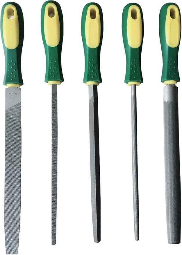 Metal File Set, 5-Piece, 8-inch,High Carbon Steel File,Work for Metal, Wood,Plastic
