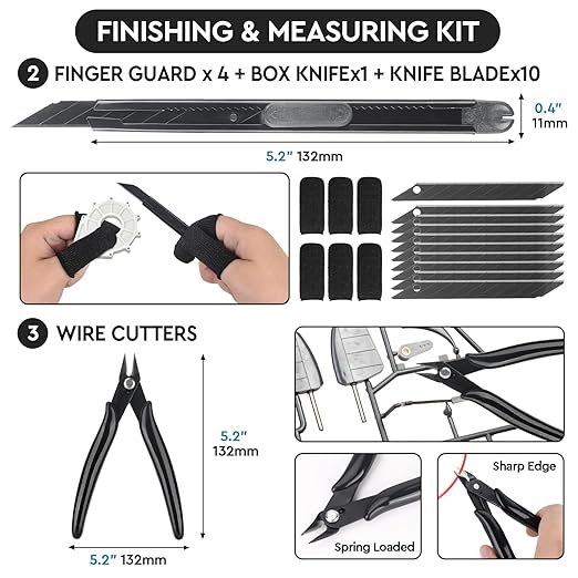 3D Printer Tools Kit Essential, 3D Printing Tools Kit, 3D Printer Accessories with 50Pcs (Deburring Tool, Wire Cutter, Drill, Scraper..) for Remove, Smoothing, Finishing, Deburring, Craving, Drilling