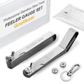 Stainless Steel Feeler Gauge Set, 2PCS 32 Blades Feeler Gauge & 16 Blades Offset Thickness Gauge with Standard SAE and Metric Dual-Marked, Filler Gauge Set for Measuring Spark Plug Valve Gap