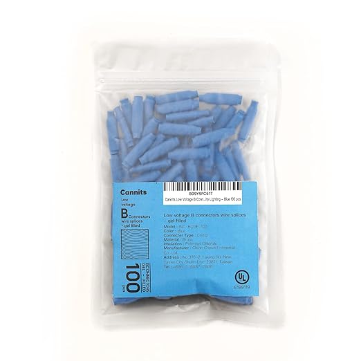 100 Pcs Low Voltage B Connectors Wire Splices Gel Filled, Waterproof Electrical Wire Crimp Bean Type Cable Connector for Outdoor Telephone Phone Security Lighting