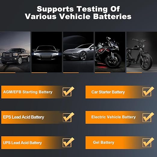 HANMATEK BD10 24V 12V Car Battery Tester 100-2000 CCA Automotive Load Tester Digital Auto Battery Alternator Analyzer Charging Cranking System Tester for Car Truck SUV Boat Motorcycles Vehicle
