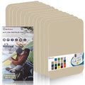 7.9x3.9 inch 12 PCS Nylon Repair Patch Nylon Repair Tape Self Adhesive Fabric Tapes Outdoor Camping Gear Fabric kit for Tent, Umbrella, Down Jackets, Sleeping Bag, Knapsack（Dark Beige）