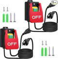 Dreyoo 2 Pack 120/230V Single Phase On/0ff switch, 120V 2HP Router Table Switch with Large Stop Sign Paddle Easy Contact for Fast Power Off for Table Saw and Other Electrical Equipment (1 Female Plug)