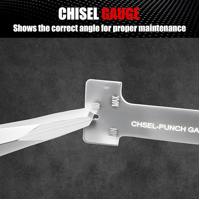16 Pcs Punch and Chisel Set, Including Taper Punch, Center Punch, Pin Punch, Cold Chisels and Chisel Gauge for Mechanic and Metalworking