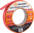 SELTERM 3/4" Red [50 Feet] Marine Grade Heat Shrink Tubing Roll, 3:1 Ratio Dual Wall Adhesive Lined Waterproof Heat Shrink Wrap Tube, for Battery Cable Lugs Wire Terminals Connectors