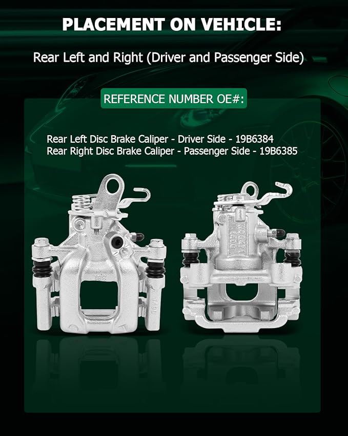 SCITOO Rear Left & Right Brake Calipers With Bracket 19B6384 19B6385 Compatible For Audi For A3 / For A3 Quattro, For VW For TYPE 1 / For Eos/For Golf/For GTI/For Jetta/For Passat