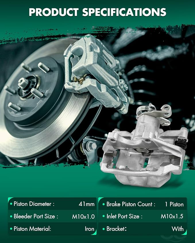 SCITOO 18B5014 Rear Left Disc Brake Caliper w/Bracket Fit For Buick For Lucerne 2006-2011,For Cadillac For DTS 2006-2011, Single Piston