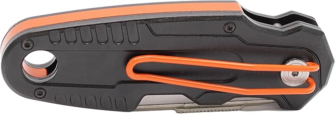 Folding Utility Knife - Flip Open Design - Heavy Duty Fixed Folding With 10 Blades, Blade Dispenser, Thumb Rest & Belt Clip - Work Knife For Carpenters