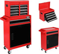 TUFFIOM 5-Drawer Rolling Tool Chest, Tool Storage Cabinet w/Drawers, Lockable Wheels, Detachable Top & Adjustable Shelf, Mechanic Tool Organizer Box for Garage, Workshop, Warehouse & Repair Shop