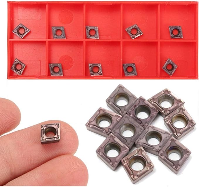 13PCS Indexable Lathe Turning Tool Kit,3pcs Metal Lathe Tool Holder S07K/S10K/S12M-SCLCR06 with 10pcs CCMT060204 Carbide Inserts for Cutting Threading Grooving