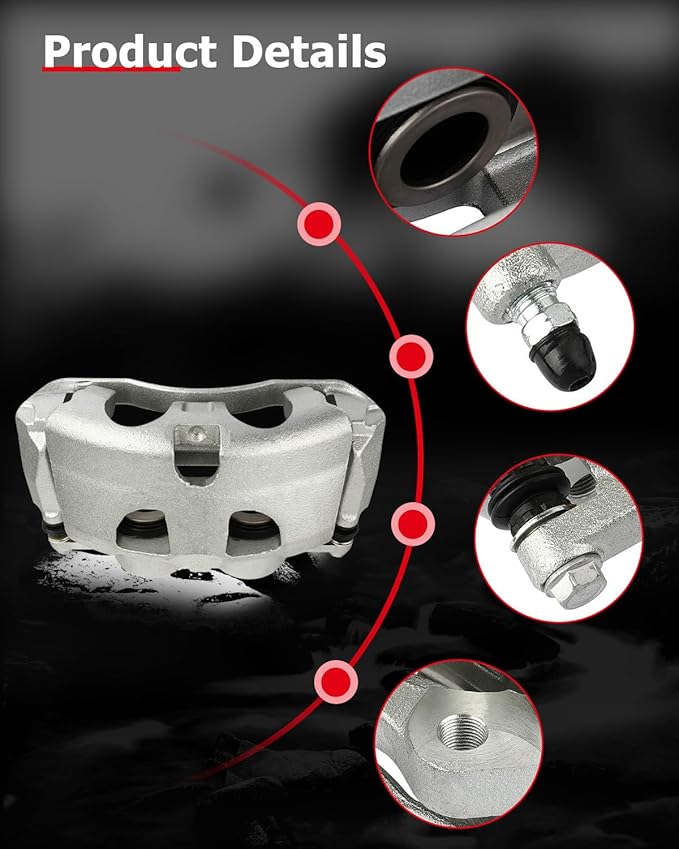 cciyu Front Left Brake Caliper Assembly w/Bracket 18B5237 2010-2021 For Ford For Expedition,2010-2011 For Ford For F-150,2010-2011 For Lincoln For Mark LT,2010-2021 For Lincoln For Navigator