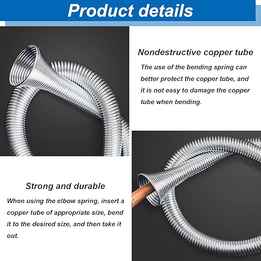 Tnisesm 5Pcs Spring Tube Bender Set 1/4'', 5/16'', 3/8'', 1/2'' and 5/8'' for Copper, Aluminum and Thin Wall Steel Tubing