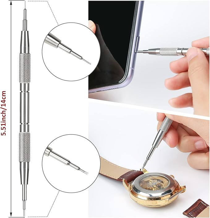 10PCS Professional Watchmaker Screwdriver Set + 1PCS Spring Bar Tool, Watch Screwdriver for Watch Repair, Eyeglasses Repair, Jewelry Work, Electronics Repair