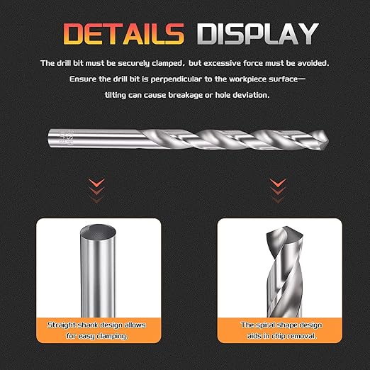 Drill Bit, 8mm Cutting Diameter, 4241 HSS 118° Cutting Angle Uncoated Bright Versatile Jobber Bits - (Applications: for Drilling Plastic Wood Soft Metal), 5-Pieces