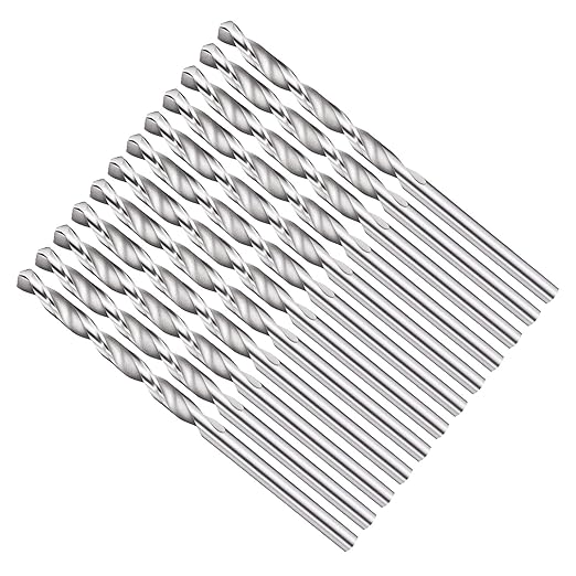 Drill Bit, 1/8" Cutting Diameter, 4241 HSS 118° Cutting Angle Uncoated Bright Versatile Jobber Bits - (Applications: for Drilling Plastic Wood Soft Metal), 12-Pieces