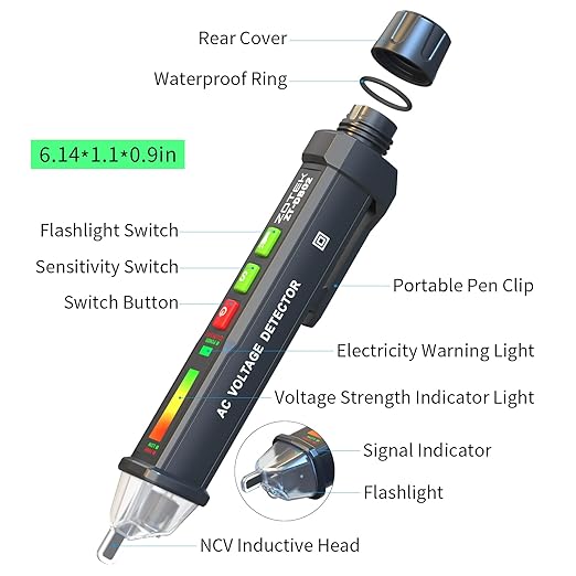 Zoyi DB02 AC Voltage Detector - Non-Contact Voltage Tester Pen with Break-Point Testing, Dual-Range 12-1000V/48-1000V, Electric Tester for Home Electricians, Wire Tester