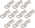 10pcs 2/0 AWG-3/8(M10) Tinned Copper Ring Terminals Battery Lugs, Heavy Duty Wire Lugs, Battery Cable Connectors
