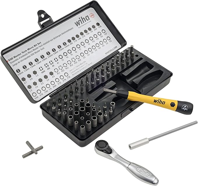 Wiha 75965 65 Piece System 4 ESD Safe Master Technician Ratchet and MicroBits Set