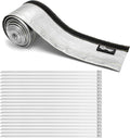 Heat Shroud Aluminized Sleeving Heat Shield Fuel line Wire Heat Sleeve 1" I.D. x 10FT with 20 Pcs 7.8Inch Stainless Steel Cable Metal Zip Ties