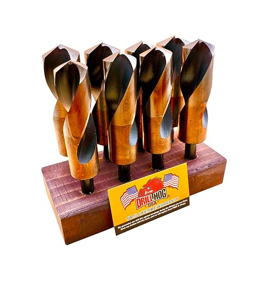 Drill Hog Jumbo Silver Deming Drill Bit Set HI-Molybdenum M7 1-1/16" to 1-1/2"