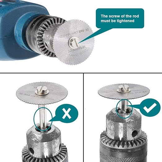 8Pcs Rotary Drill Saw Blades, Steel Saw Disc Wheel Cutting Blades with 1/8" Straight Shank Mandrel for Dremel Fordom Drills Rotary Tools (Power Tools are not Included)