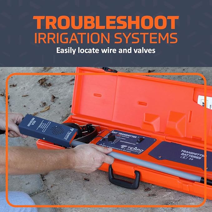 TEMPO Communications 521A Irrigation Sprinkler Valve Locator Tool | Irrigation Wire Tracer, Underground Wire Locator (Professional Grade)