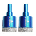Dry Diamond Core Drill Bit Set,BRSCHNITT 2pcs/Pack 1 3/8 Inch (35mm) Diamond Hole Saw Core Drill Bit with Triangle Shank for Porcelain Tile Ceramic Stone Granite Marble
