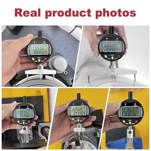 Digital Inner and Outer Radius Gauge with (10/20/30/60/100mm) Replaceable Measuring Claws,Radius Range: 5-700mm (0.2-27.5in), Measurement Range: displacements 0-12.7mm (0-0.5in)