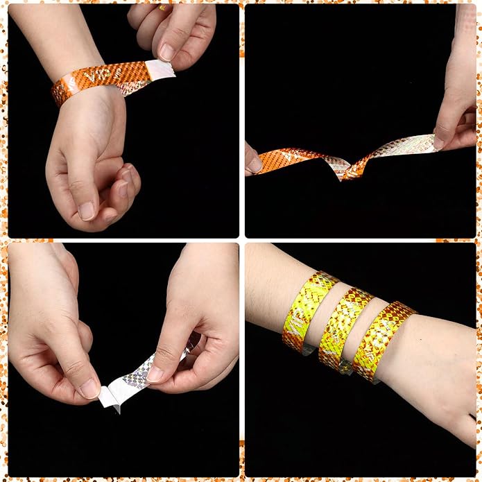 Teling 500 Pack VIP Plastic Wristbands Bracelets Party for Events VIP Custom Wristbands Plastic Bracelets Tear proof Waterproof Wrist Bands Arm Bands for Events Concerts
