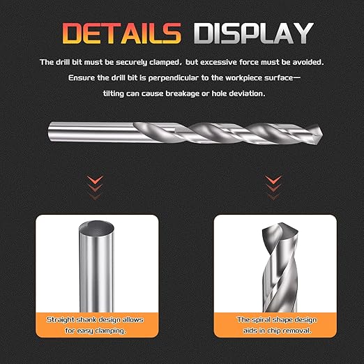 Drill Bit, 8.5mm Cutting Diameter, 4241 HSS 118° Cutting Angle Uncoated Bright Versatile Jobber Bits - (Applications: for Drilling Plastic Wood Soft Metal), 5-Pieces