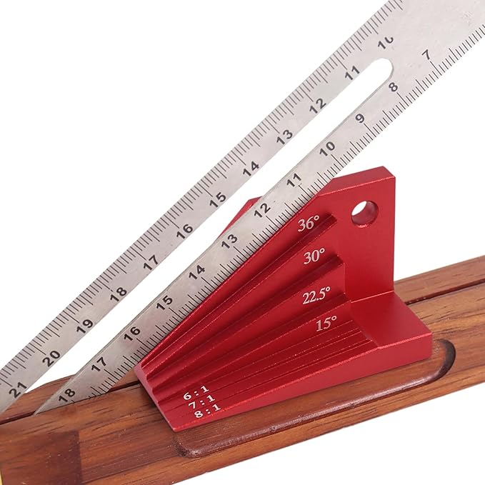 Multi-Angle Bevel Gauge Block, Universal Miter Angle Finder with 15°-45°Miter Angles, Woodworking Measuring Tool for Router and Carpentry Projects