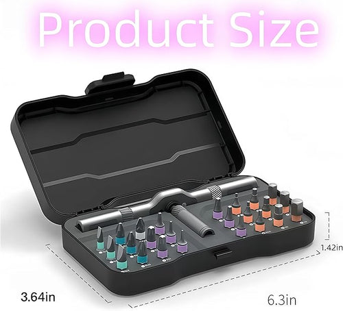24-in-1 Magnetic Screwdriver Set with Mini Ratchet -Precision screwdriver set, suitable for DIY and home repairs, detachable handle