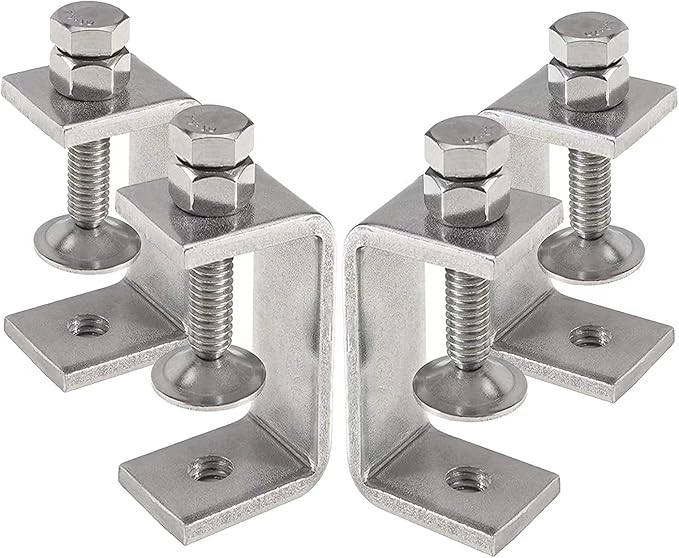 Heavy Duty 304 Stainless Steel Tiger Clamps (4pcs) - Wide Jaw Opening, Ideal for Woodworking & Crafts