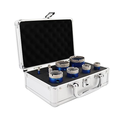 Diamond Hole Saw Kit - Porcelain Tile to Granite Drilling, 9pcs Diamond Drill Bits with Triangle Shank (6 8 10 20 25 32 35 43 50mm)