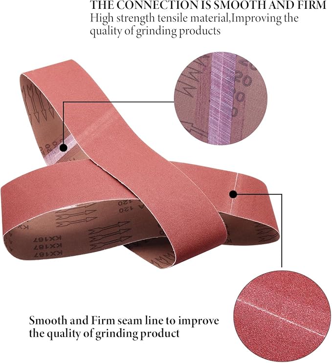 4 x 36 Sanding Belts, 120 Grit Aluminum Oxide Sanding Belt for Belt Sander, 4X36 Belt Sander Belt for Woodworking, 15 Pack(4x36in, 120 Grit)