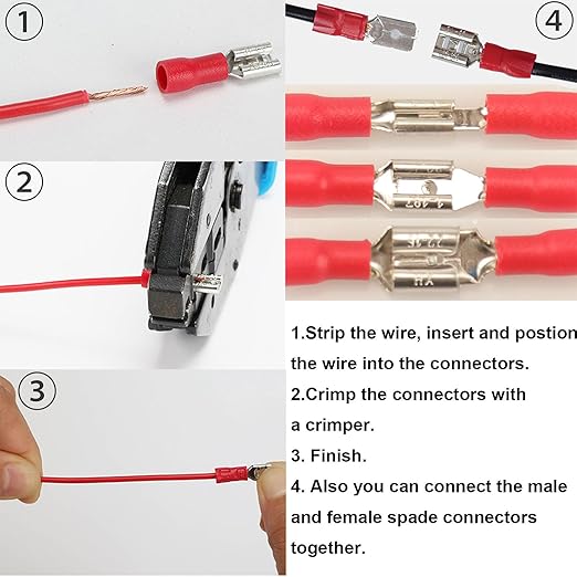 330PCS Crimp Connectors, 2.8mm 4.8mm 6.3mm Male and Female Spade Connector kit, 15 Types Crimp Terminals Electrical Connectors, Electrical Terminals Includes Spade Ring Fork Wire Connectors