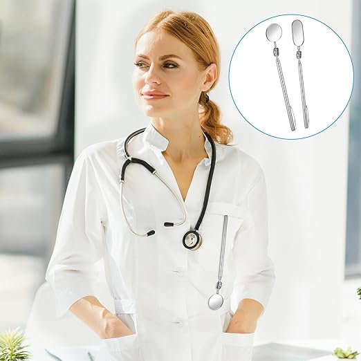 5 Pieces Retractable Mechanical Mirror Tool Telescoping Inspection Mirror Set 360 Rotation Mirrors Inspection Tool Stainless Steel Mirrors for Check Observe Vehicle, Car, Eyelashes, Small Parts