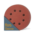 POWERTEC 25PK, 320 Grits, Sanding Discs 5 Inch - Hook and Loop, 5 Inch 8 Hole Aluminum Oxide Sandpaper Discs, Woodworking Sanding Pads for Random Orbital, Palm, Air, DA & Pneumatic Sander (45032)