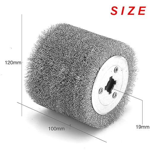 KISEKI 4.7" x 4" Stainless Steel Wire Brush (0.2 mm Wire) Drum, Surface Conditioning Tool, Compatible with Angle Grinder, Die Grinder