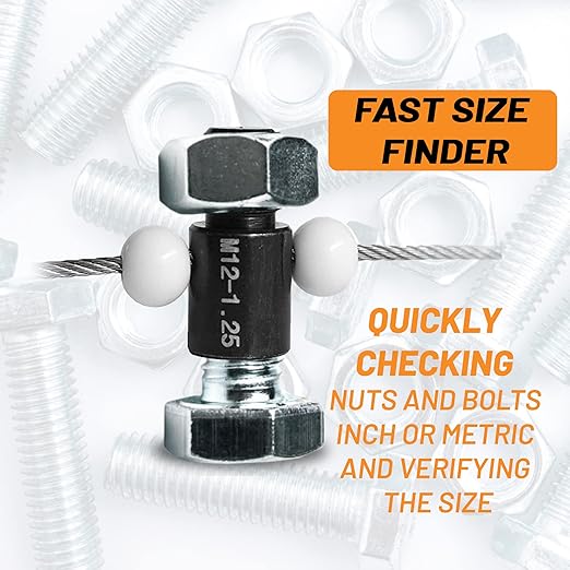 Nut & Bolt Thread Checker (Inch & Metric) - 36 Male/Female Gauges - 19 Inch & 17 Metric Nut and Bolt Thread Size Checker Identifier Gauges