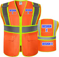 BeautyWill Custom Safety Vest Customized Logo Class 2 High Visibility Reflective Vest with Pockets Construction workwear