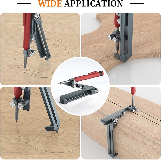Multifunctional Scribing Tool, Construction Pencil Carpenter Scribe Tool DIY Woodworking Scribe Tool Contour Gauge Scriber Line Maker Measuring Tool Scribing Compass for Wood