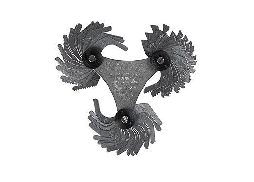 PEC Tools Thread Pitch Gauges 60-Degree Center 4-84 inches, 51 Blade Tips, Clearly Marked Scales, Suitable for Various Applications, Made in USA